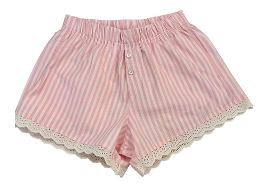 Pink Stripe Lace Boxer Short