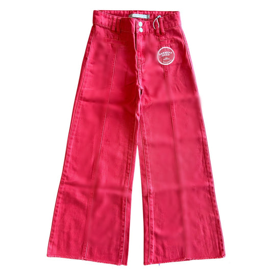 Red Seam Wide Leg Jean