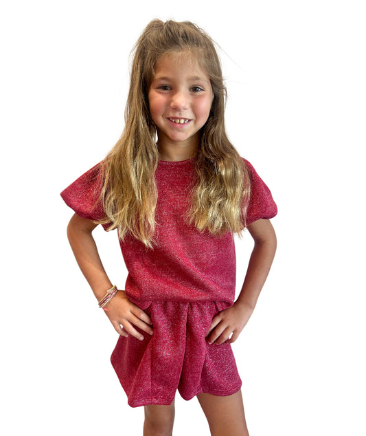 Red Balloon Sleeve Top