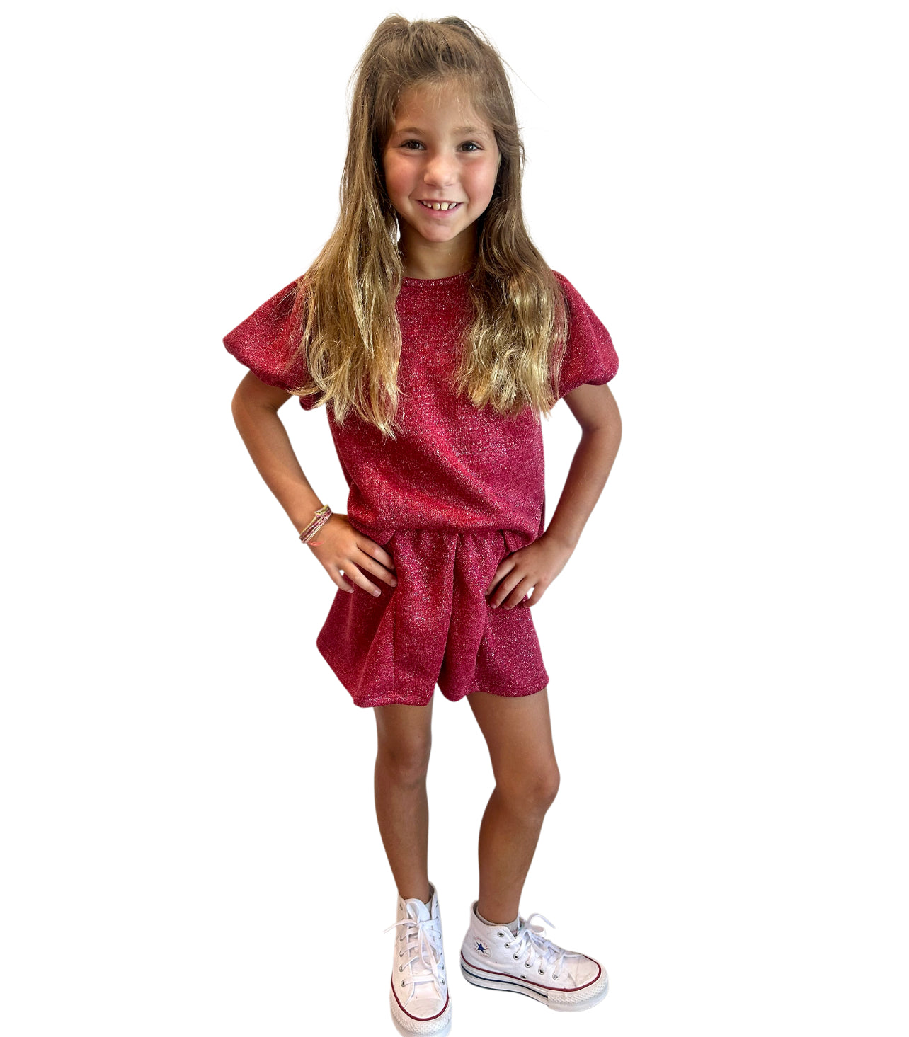 Red Balloon Sleeve Top