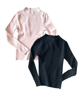 Ribbed Sweater with Collar