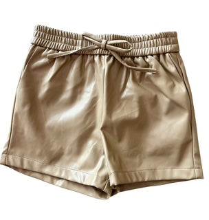 Beige Pleather Short