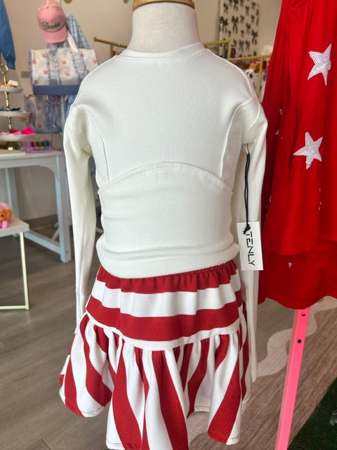 White Raglan LS Top