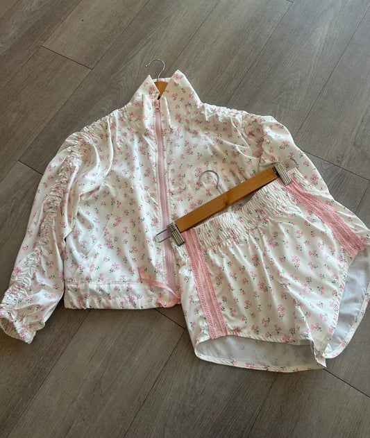 Pink Floral Windbreaker