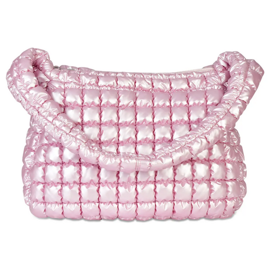 Icy Rose Puffer Overnight Bag