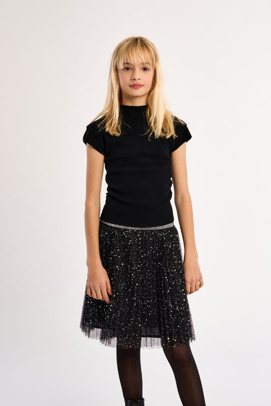 Black Cap Sleeve Sweater