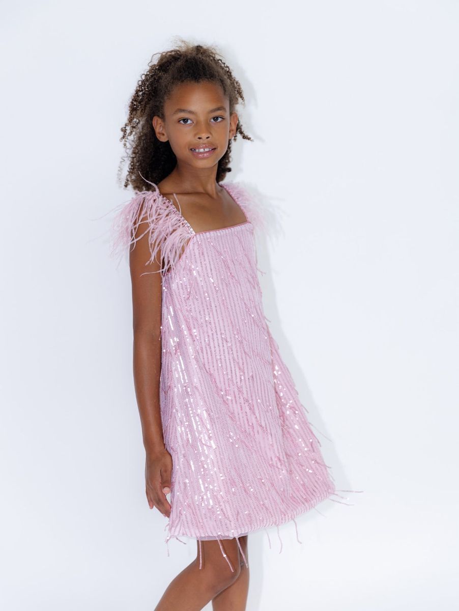 Mila Feather Party Dress