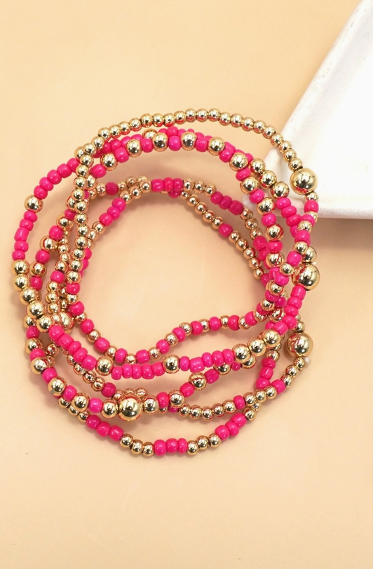 Multi-Layer Ball Chain Beaded Bracelet