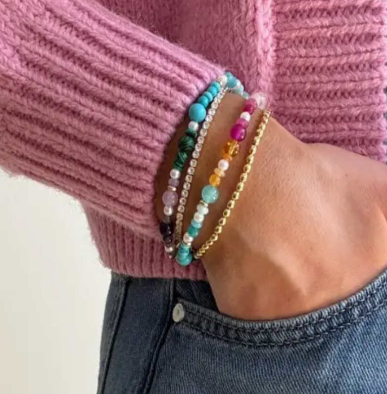 Multicolor Glass Beaded Bracelet,