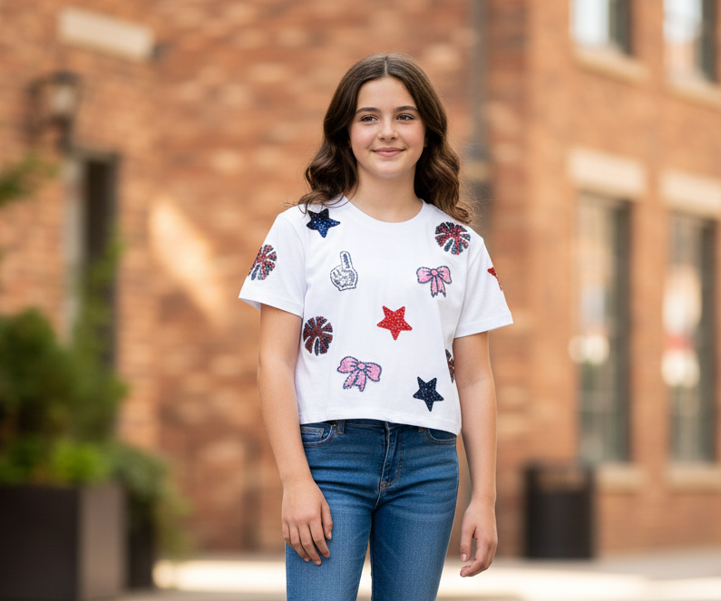 Patch Cheer Top