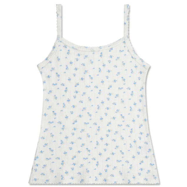 Blue Floral Pointelle Set