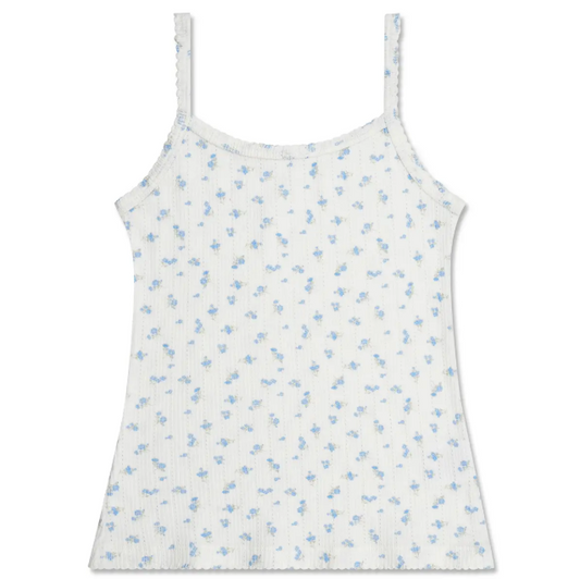 Blue Floral Pointelle Set