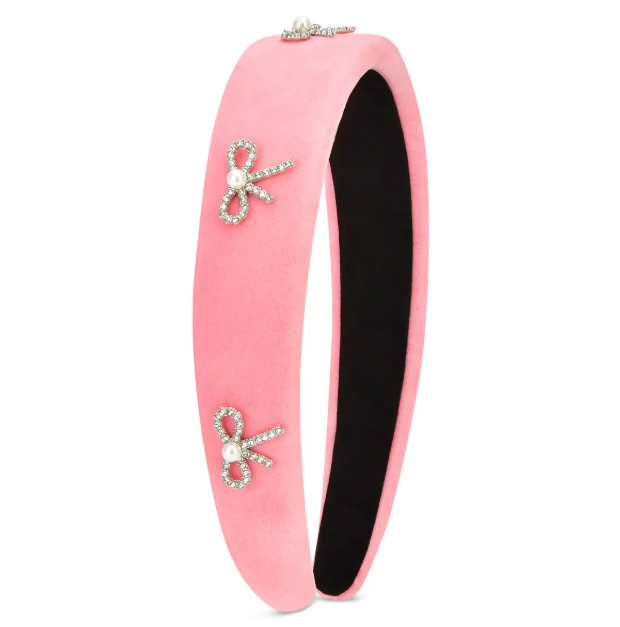 Pink Rhinestone Bow Headband