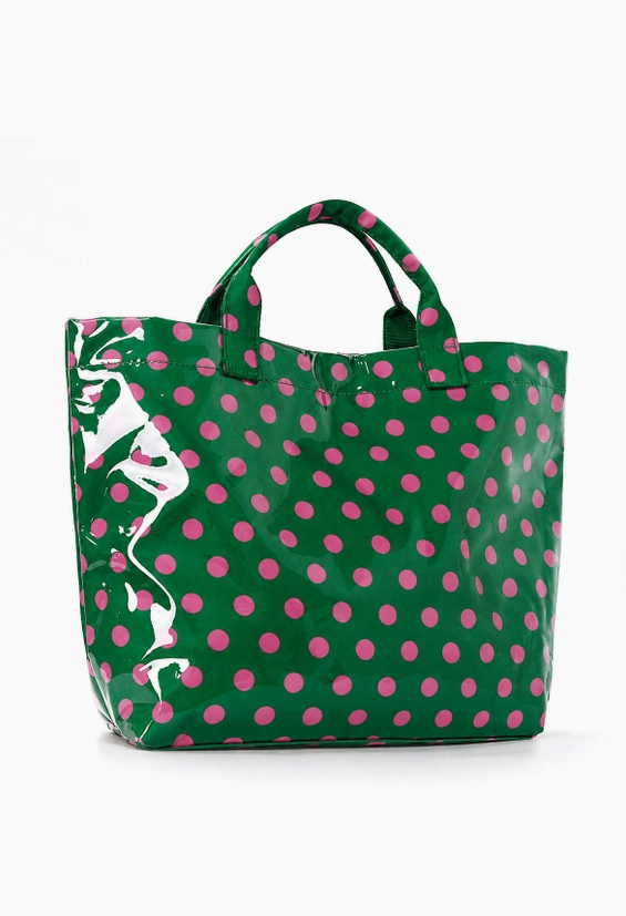 Vinyl Striped Tote Bag