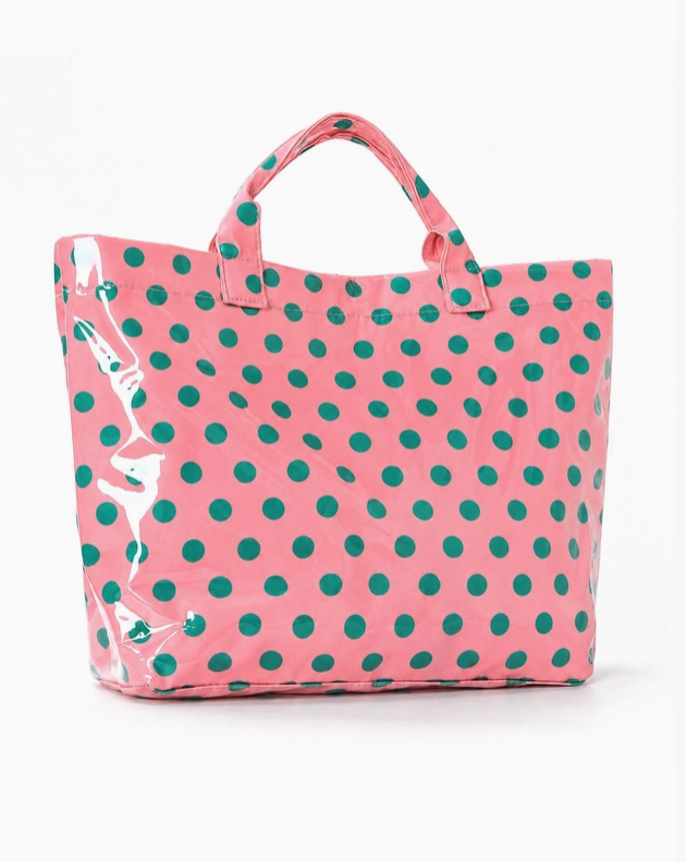 Vinyl Striped Tote Bag