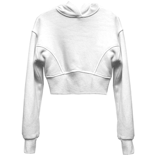 White Crop Hoodie