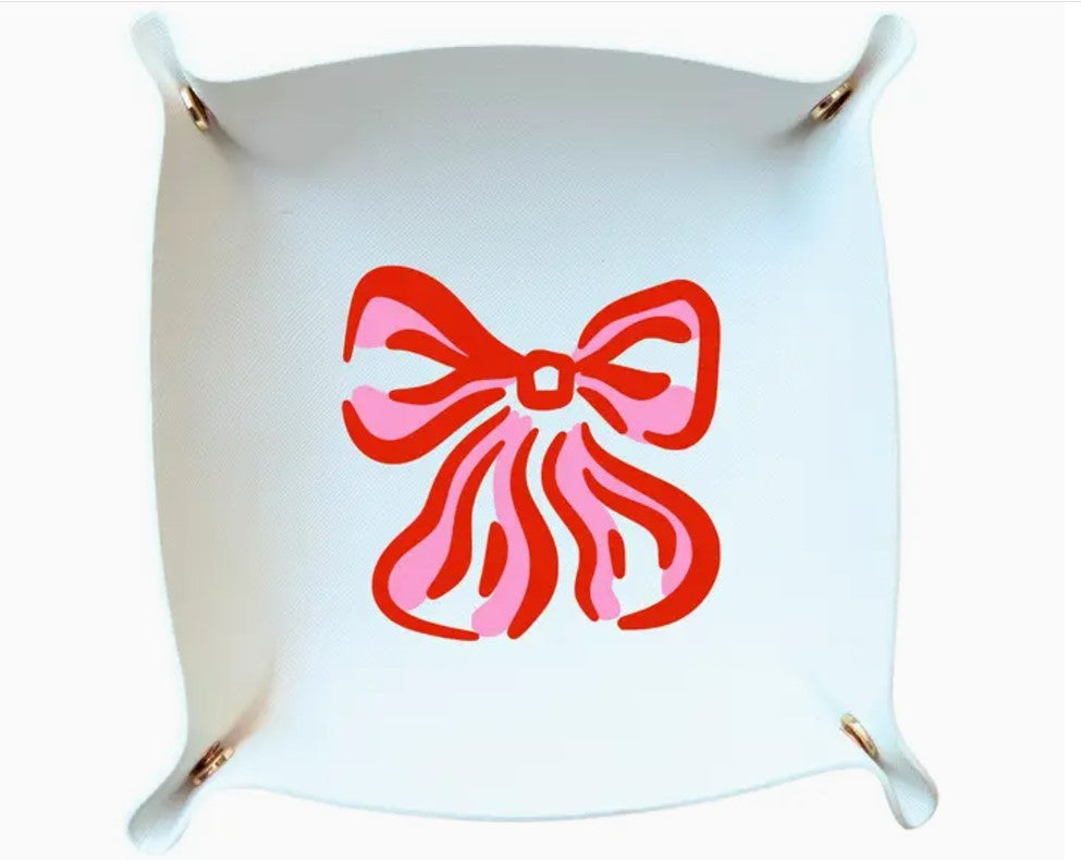 White/Red Bow Trinket Tray