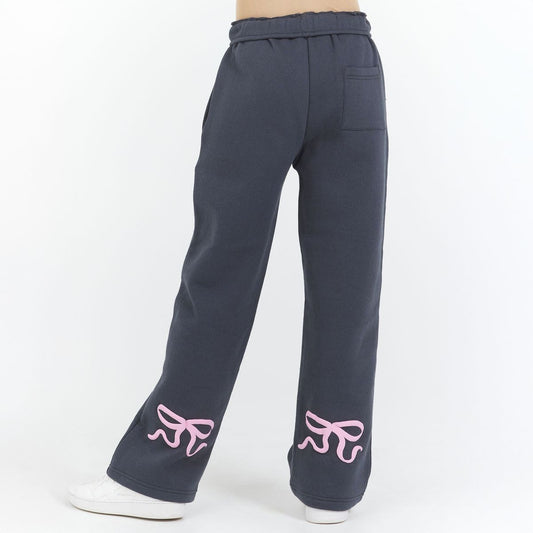 Wide Leg Bow Print Sweat Pant