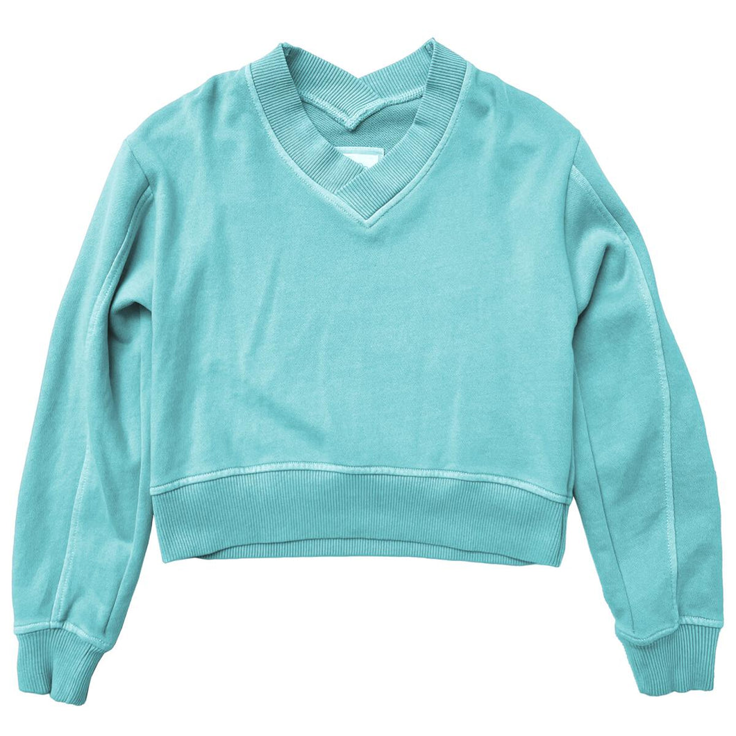 Aqua V-Neck Sweatshirt