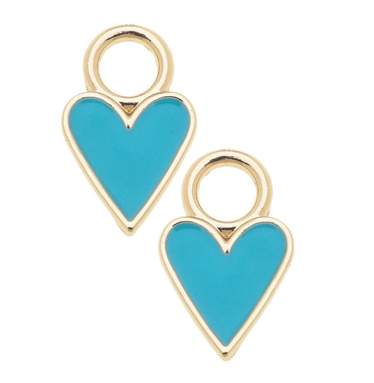 Enamel Heart Charm Light Blue