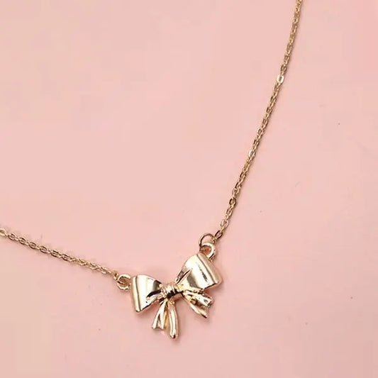Mini Bow Ribbon Necklace