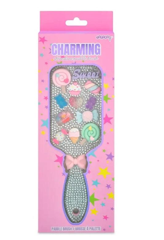 Charming Rhinestone Paddle Brush