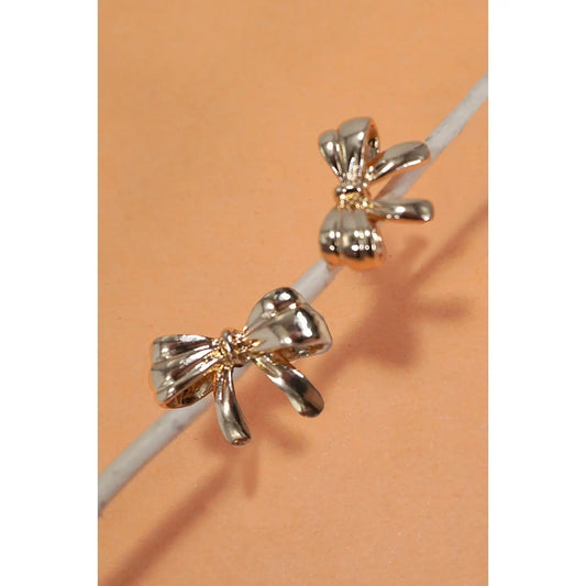 Classic Gold Statement Bow Stud Earrings