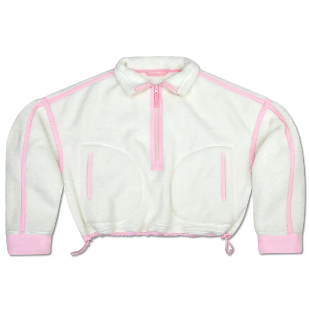 1/2 Zip Cream & Pink Sherpa