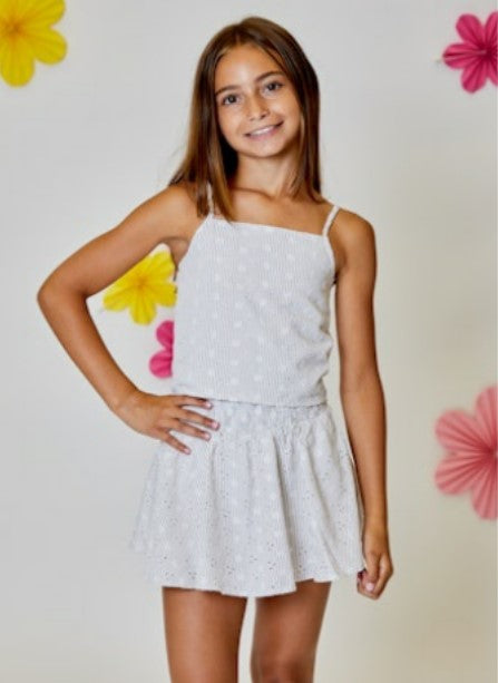 Beige and White Tank