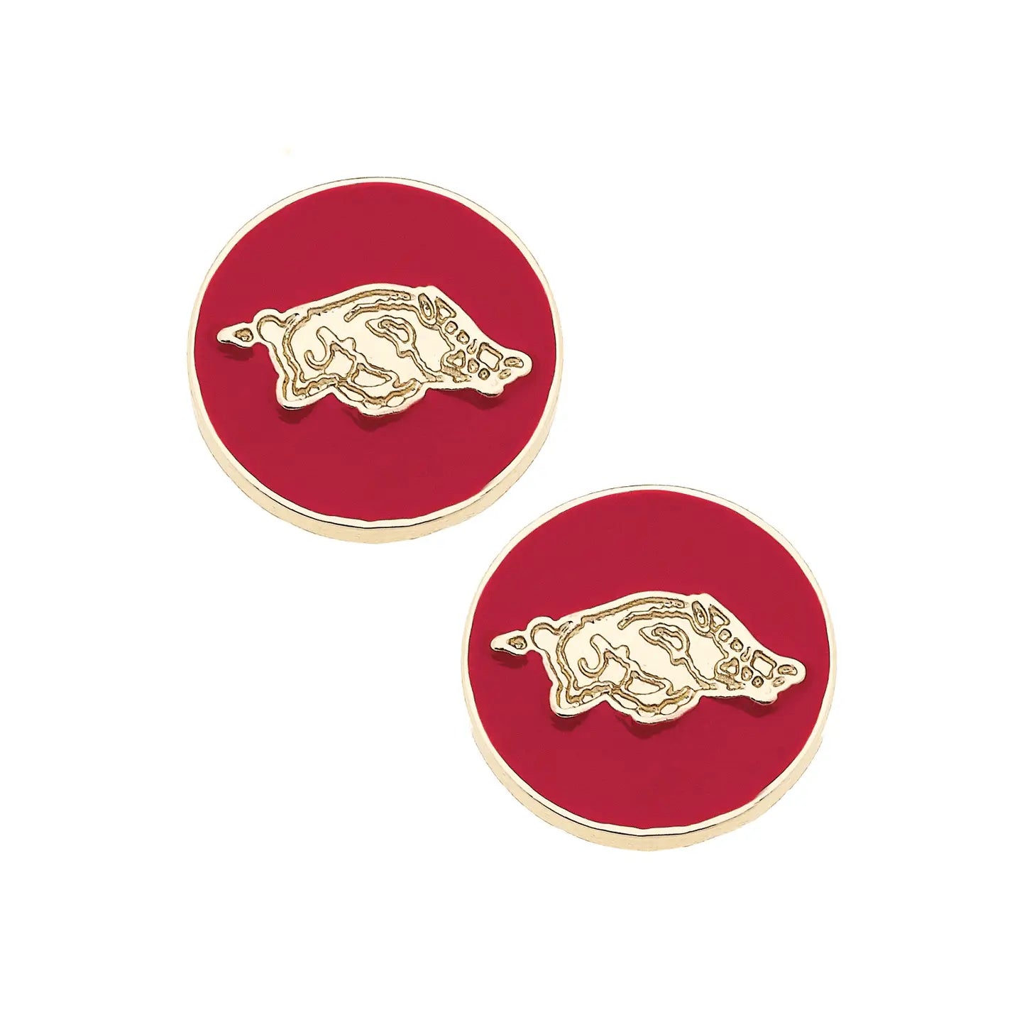 Red Arkansas Stud Earrings