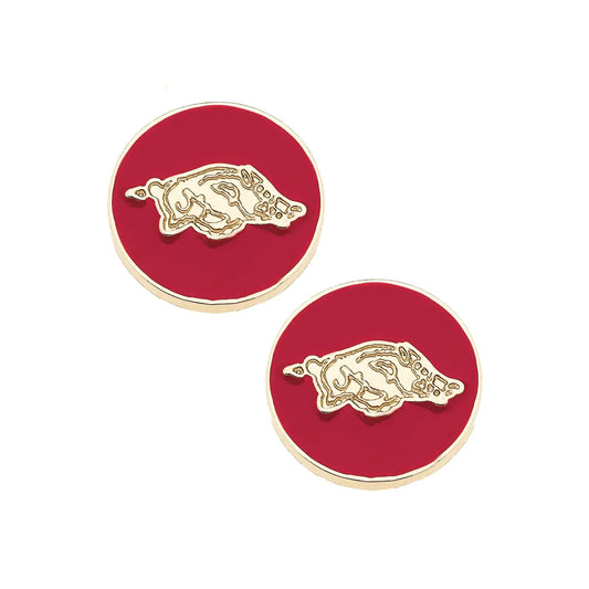 Red Arkansas Stud Earrings