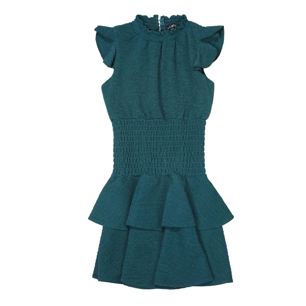Smocked Ruffle Knit Dress