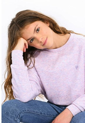 Heathered Lilac Heart Sweatshirt