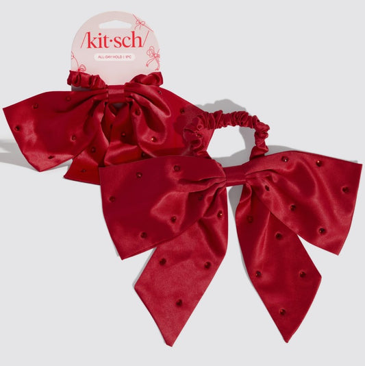 Holiday Satin & Rhinestone Bow
