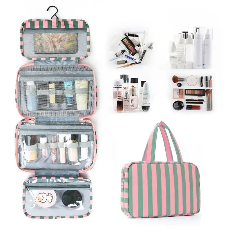 Striped Hanging Toiletry Bag