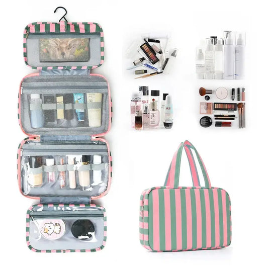 Striped Hanging Toiletry Bag