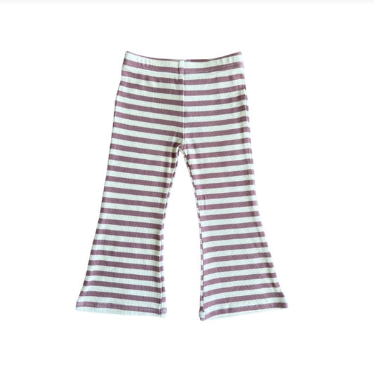 Mauve Stripe Flare Pant