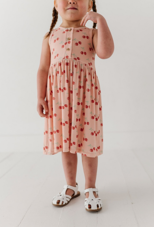 Cherries Henley Tank Dress
