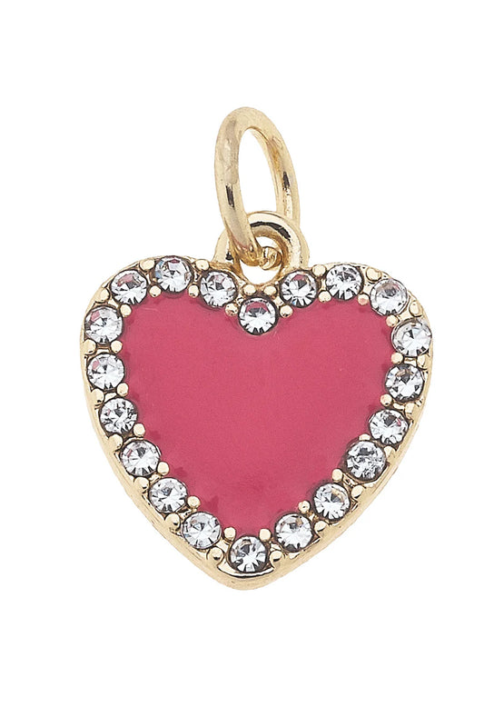 Pave Enamel Heart Charm
