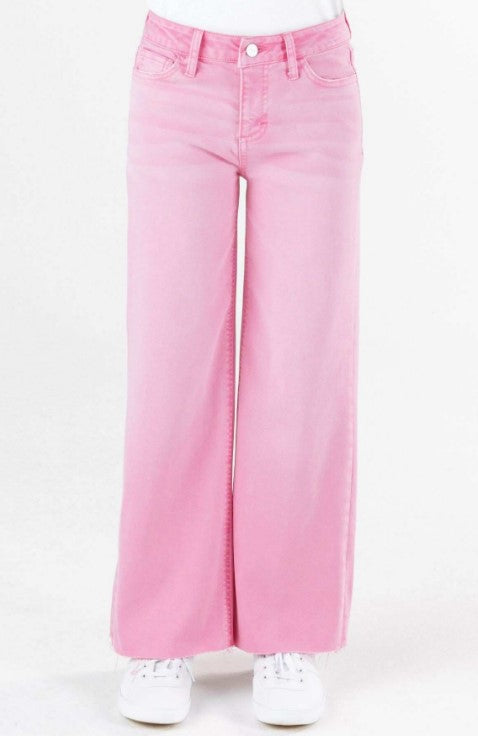 Pink Crop Wide Leg Jean