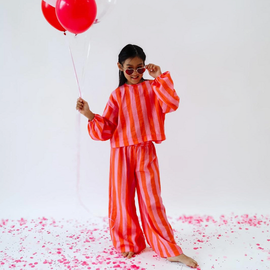 Pink + Red Stripes Set