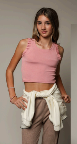 Pink Ruffle Tank