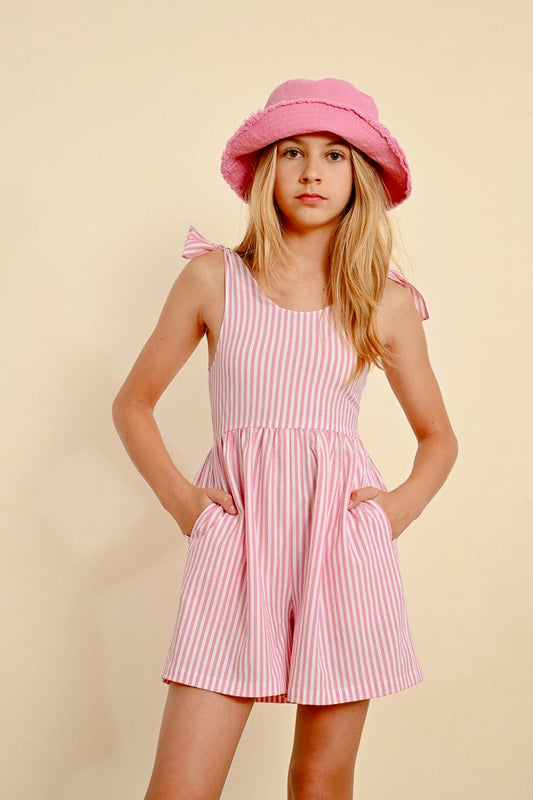 Pink Stripe Romper