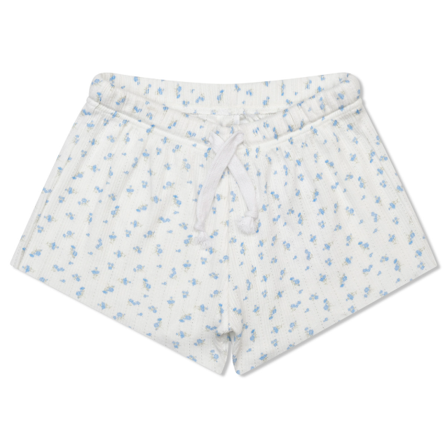 Blue Floral Pointelle Set