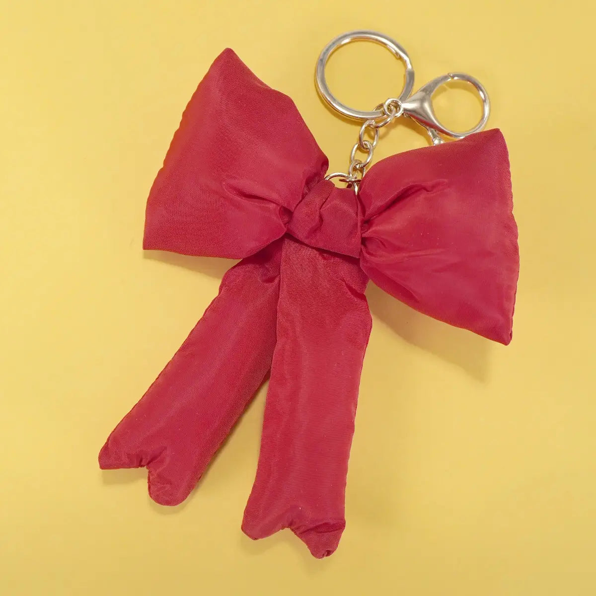 Puffy Bow Ribbon Bag Charm Keychain
