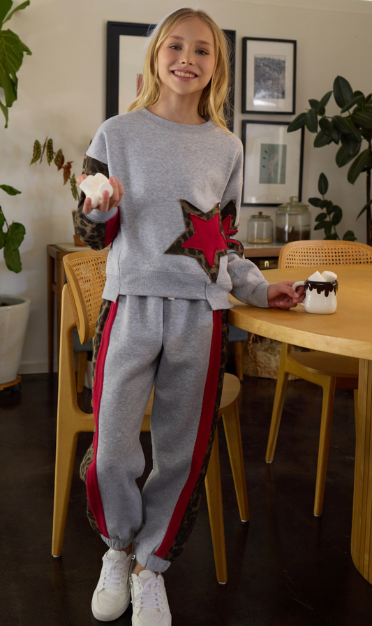Leopard Star Patch Sweatshirt
