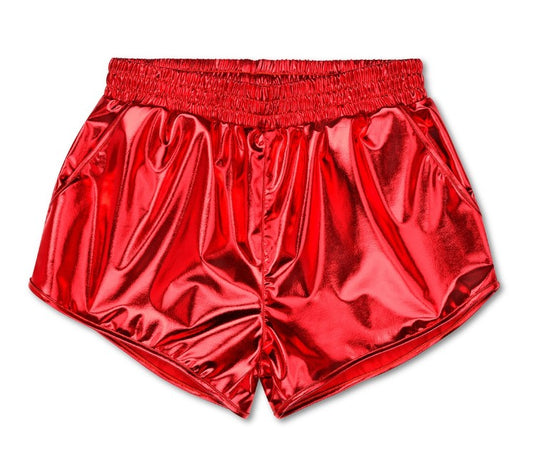Red Metallic Shorts