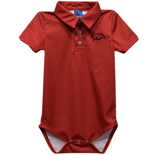 Red Razorback Polo Onsie