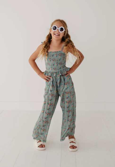 Floral Tank Smocked Romper