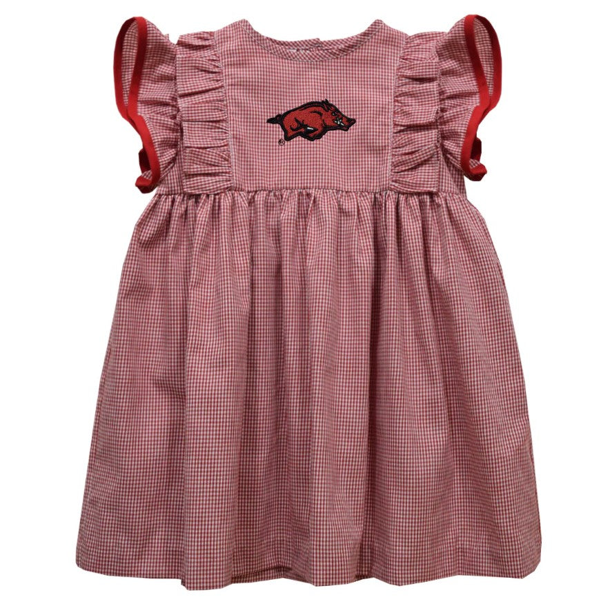 Razorback Gingham Ruffle Dress